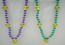 40" 12mm Purple and Green Jester Beads (5 Dozen - Bag)