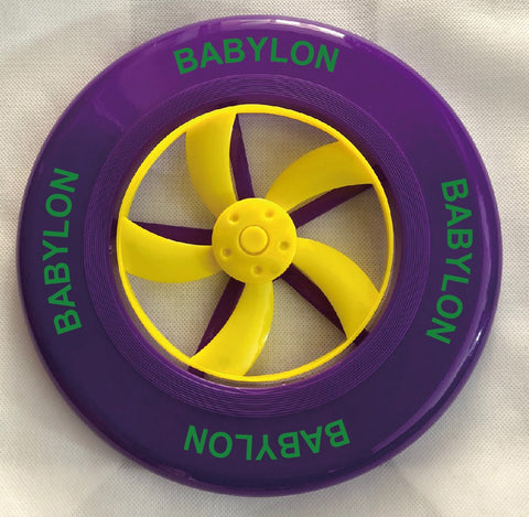 Purple, Green, and Gold Babylon Spinner Frisbees (Dozen)