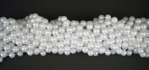 48" 12mm Pearl White Beads (10 Dozen - Bag)